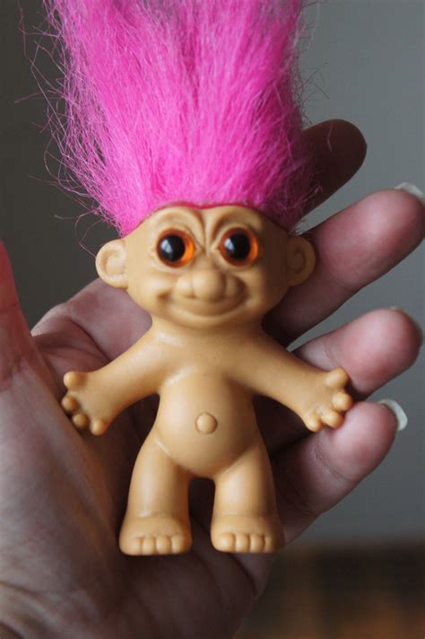 Vintage 1980s 1990s Big Eyes Pink Hair Troll Doll Etsy