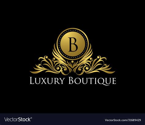 Luxury gold boutique logo design premium golden Vector Image