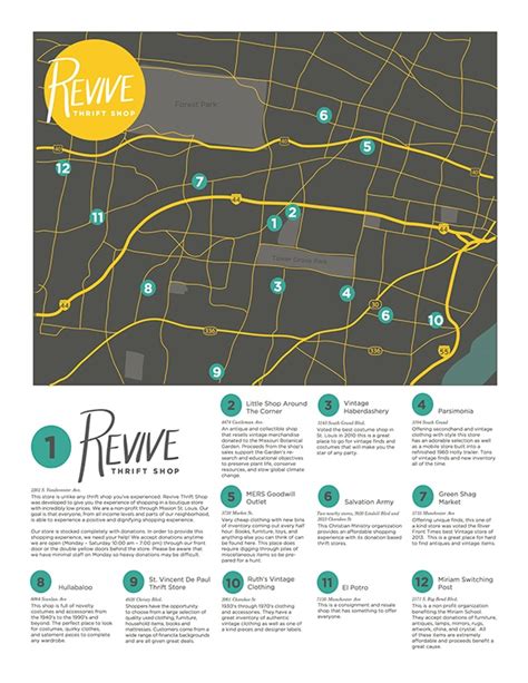 Revive Thrift Shop Map on Behance