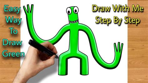 How To Draw Character Of Rainbow Friends Green Roblox Drawing In 2023 Drawings Of Friends