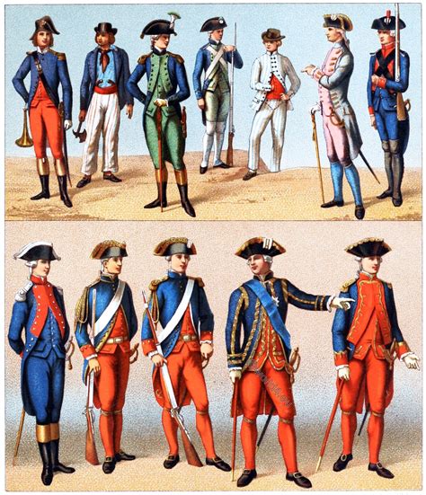 Royal and Republican Navy uniforms. France 18th century.