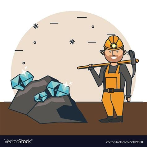 Mining Worker Cartoon Vector Image