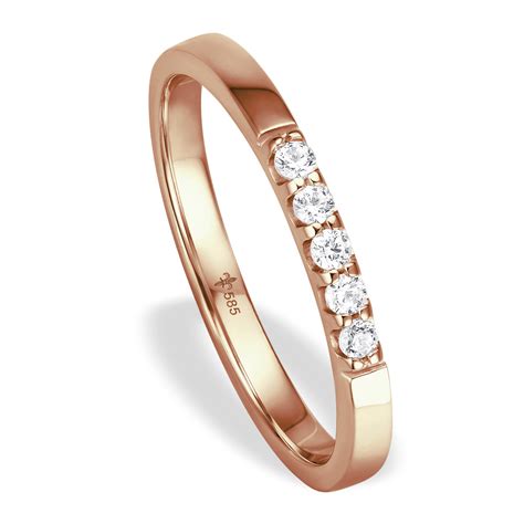 Memoire Ring Roségold Brillanten 0 100 ct