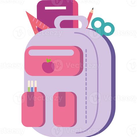 Backpack With School Supplies 49028295 Png