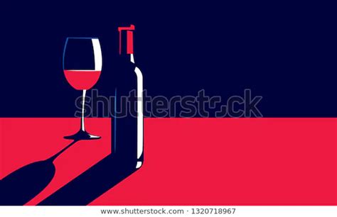 Vector Illustration Bottle Glass Red Wine Stock Vector Royalty Free 1320718967 Shutterstock