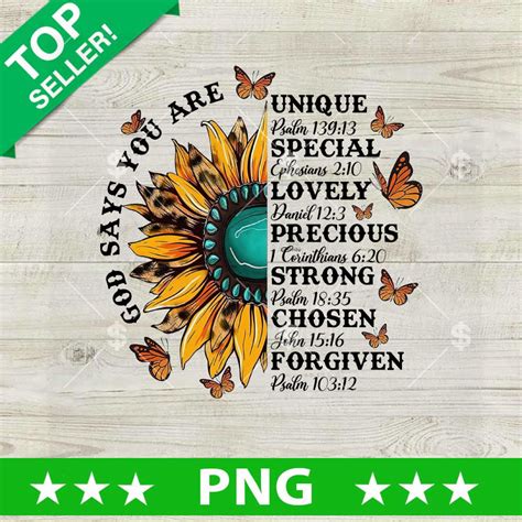 Hippie God Says You Are Png Sunflower Faith Sublimation Transfer Png