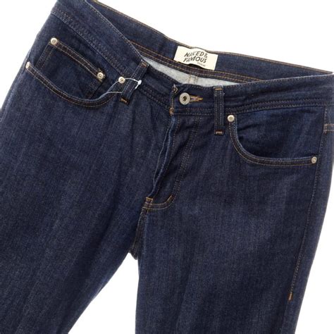 中古ネイキッドアンドフェイマスデニム NAKED FAMOUS DENIM コットンカシミヤ デニムパンツ ジーンズ ネイビーサイズ31