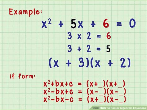 3 Ways To Factor Algebraic Equations Wikihow