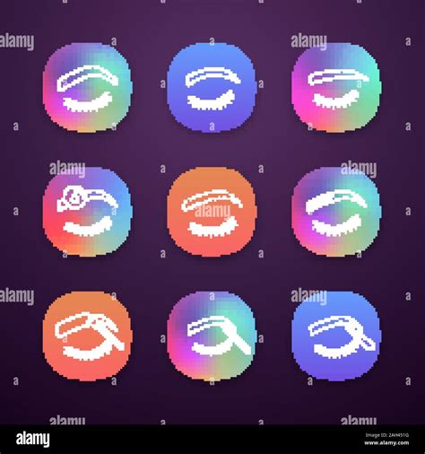 Cejas Conformación De Iconos De App Ui Ux Interfaz Arco Recto