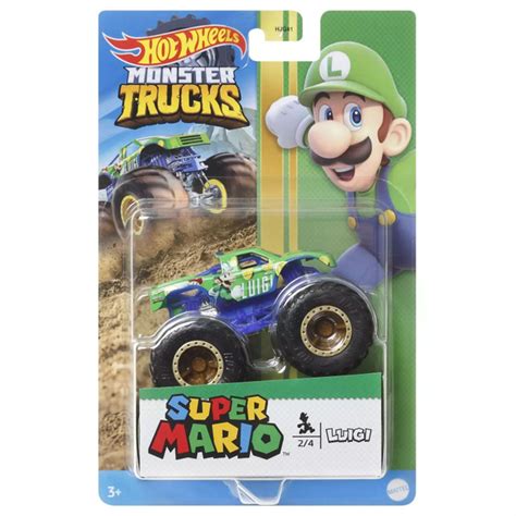 Машинка Хот Вилс Hot Wheels Monster Trucks Super Mario LUIGI HCR76 купить с доставкой по