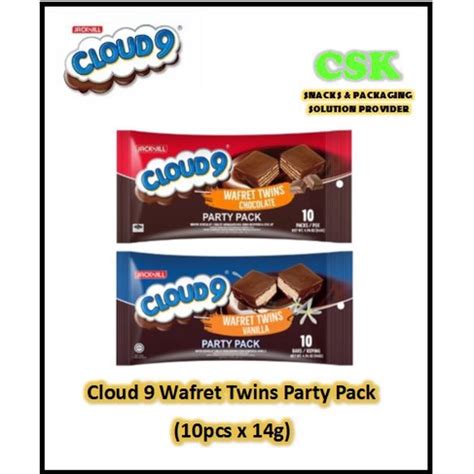 Cloud 9 Wafret Twins Party Pack Chocolate Vanilla 10 S X 14g