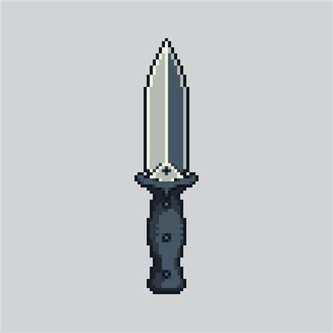 Pixel Art Illustration Knife Pixelated Knife Survival Combat Knife