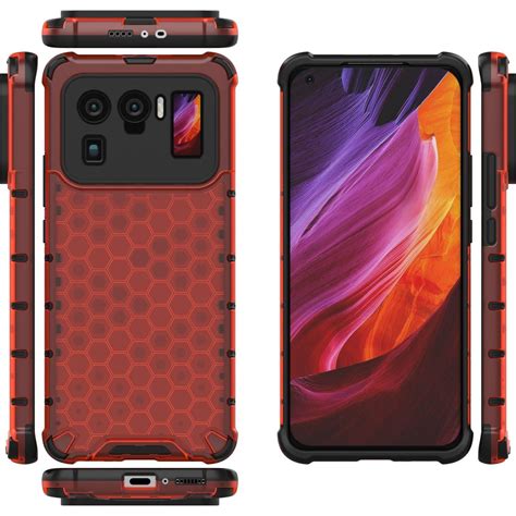 Mobigear Honeycomb Xiaomi Mi 11 Ultra Stoßfeste Hardcase Hülle Rot