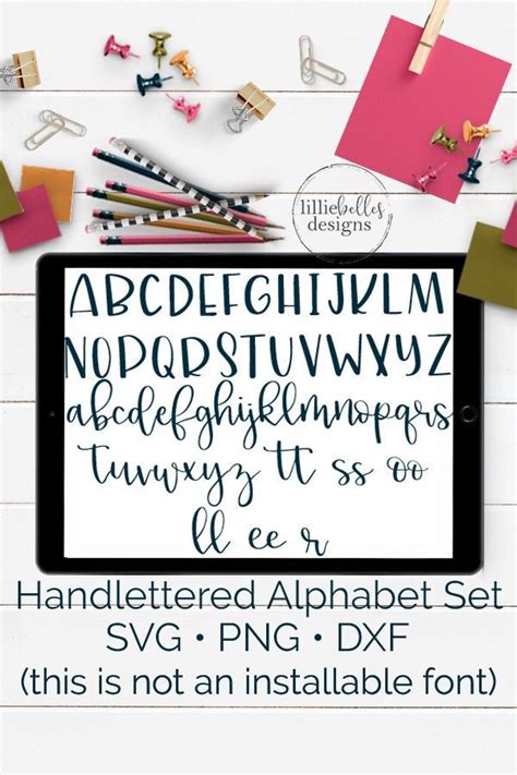 Visual Arts Craft Supplies Tools Hand Lettered SVG Alphabet Set