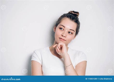 Beautiful Brunette Woman Showing Dancing Gesture Stock Photo Image Of Lady Beautiful