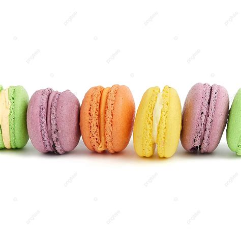 Assorted Baked Macaroon Cakes Circular And Vibrant Depicted On A Pure