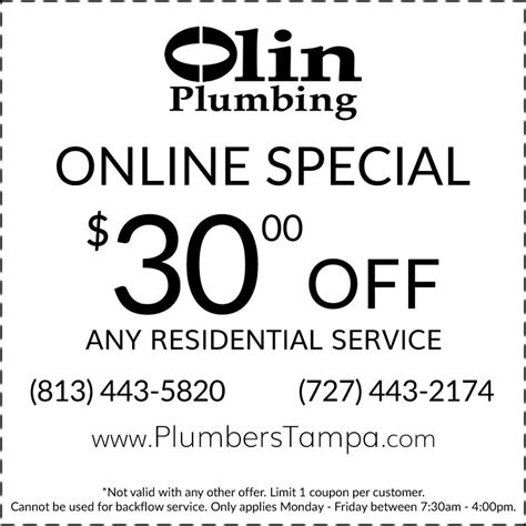 Plumbing Coupon Olin Plumbing