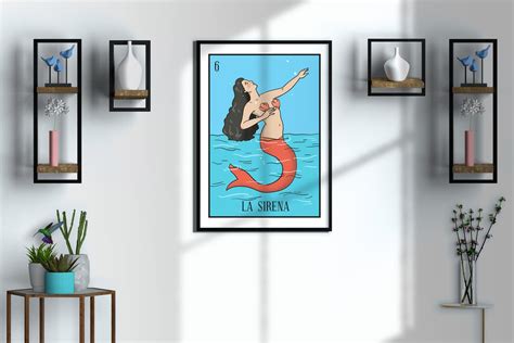 Loteria Poster La Sirena Mexican Printable Artwork DIGITAL - Etsy