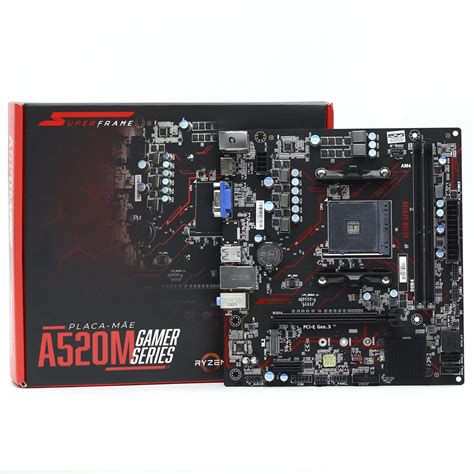 Placa Mãe SuperFrame A520M Gaming Chipset A520 AMD AM4 mATX DDR4