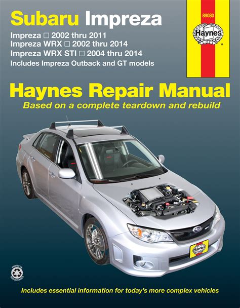 Subaru Impreza Wrx Sti Haynes Repair Manuals And Guides