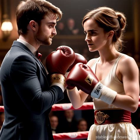 Emma Watson Boxing with Daniel Radcliffe | Stable Diffusion Online