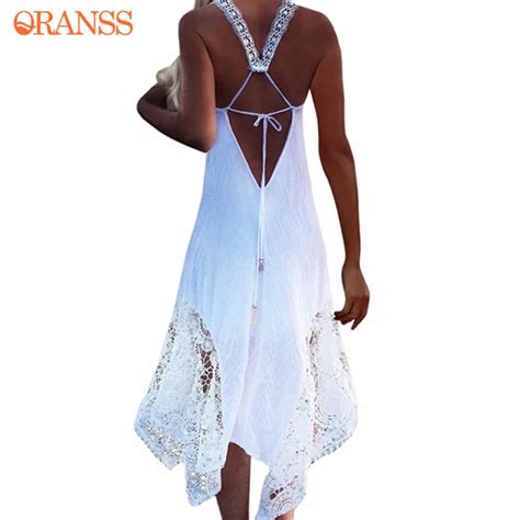 Buy 2018 Women Summer Beach Dresses Long Lace Up