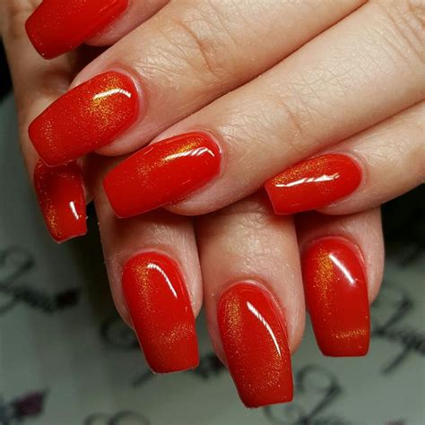 Cat Eye Orange Nails Orange Nails Elegant Nails Nails