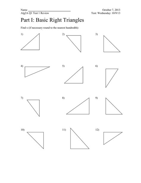 Part I: Basic Right Triangles