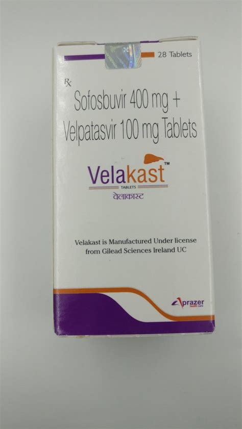 Velakast Sofosbuvir 400 Mg Velpatasavir 100 Mg Tablets At Rs 17500