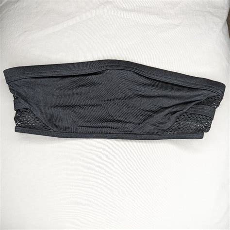Victoria S Secret Swim Black Strapless Sexy Bikini Swim Mesh Detail