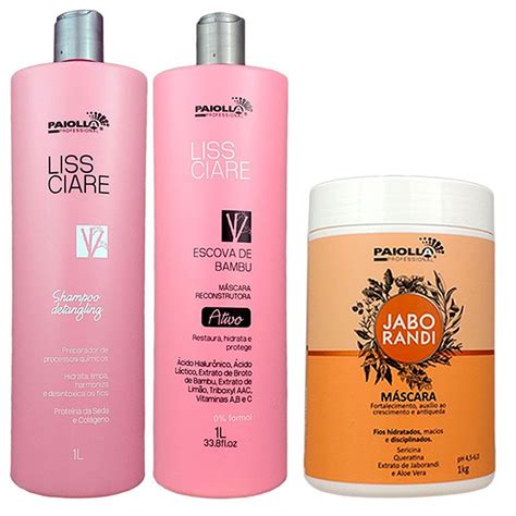 Kit Escova Progressiva Sem Formol Bambu E Shampoo Antirres Duos Bambu E