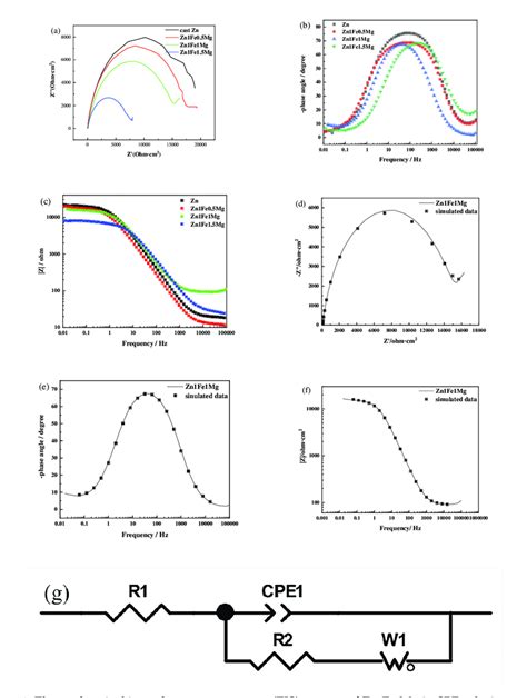 Electrochemical Impedance Spectroscopy Eis Spectra Of Zn Fe Mg In Sbf