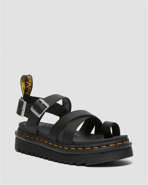 Avry Hydro Leather Strap Sandals In Black Dr Martens