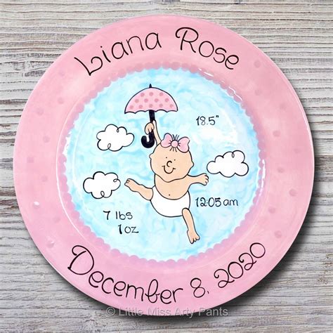 Personalized Birth Plates Personalized Ceramic Baby Plate Etsy