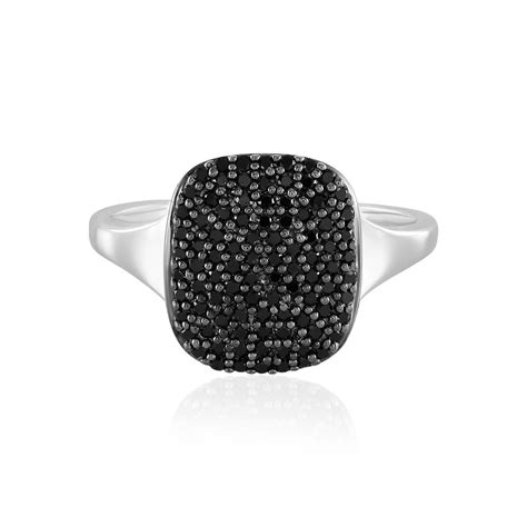 Schicker Madagaskar Schwarzer Spinell Silber Ring Ct