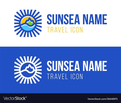 Summer Travel Vacation Logo Concept In Circle Vector Image