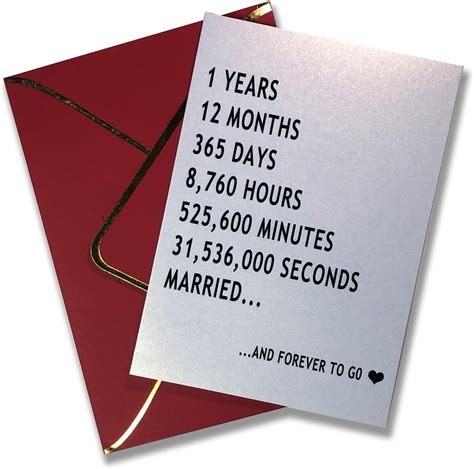 Sutjxc 1st Wedding Anniversary Card For Him Her Funny One Year T For Boyfriend