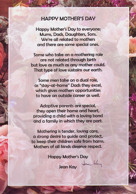 Happy Mothers Day Poem By Jean Kay Mothers Day Poems Happy Mothers