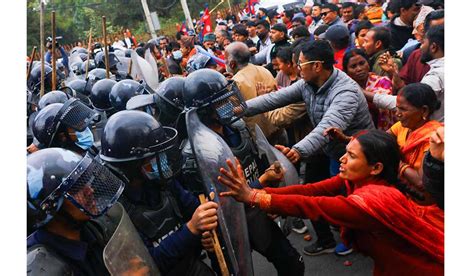 Durga Prasai Supporters Clash With Police At Gaushala In Photos