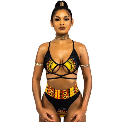 Monokini Sexy African Print Swimsuit Dashiki Print Swimwear