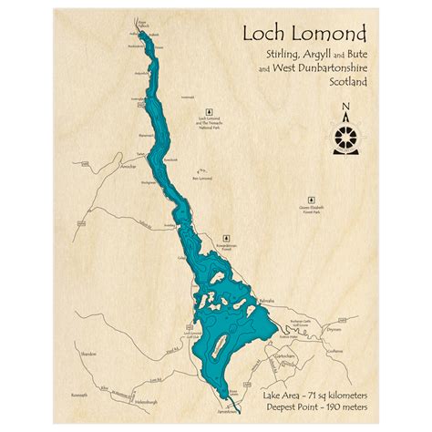 Loch Lomond 3D Custom Wood Map – Lake Art LLC