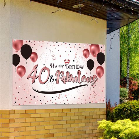 Buy Th Happy Birthday Party Decoration Rose Gold Women Th Banner