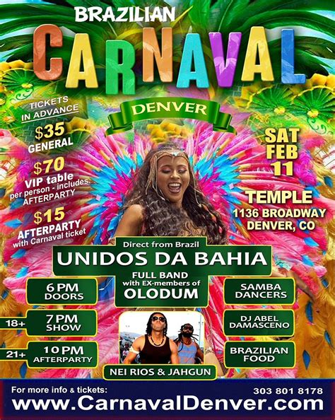 Brazilian Carnaval Tickets At Temple Nightclub In Denver By Temple