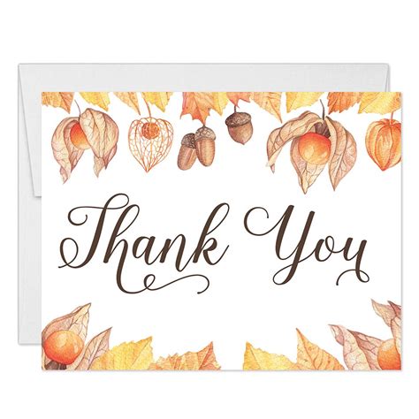 Thanksgiving Dinner Thank You Cards With Envelopes Pack Of 50