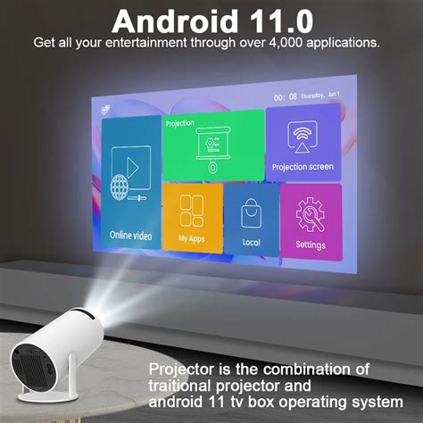 Hy300 3d Smart Projector Full Hd Android Dlp Proyector Support 4k Video