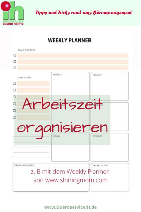 Arbeitszeit organisieren Tipps und tricks Zeitmanagement Büromanagement