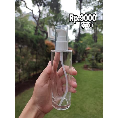 Jual Botol Kaca Pump Botol Kosong 100ml Botol Kaca Bening Transparan