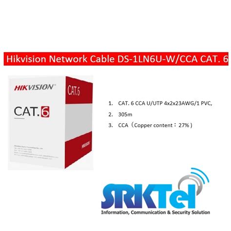 Jual Kabel CCTV HIkvision DS 1LN6U W CCA CAT6 UTP Network Cable 305m