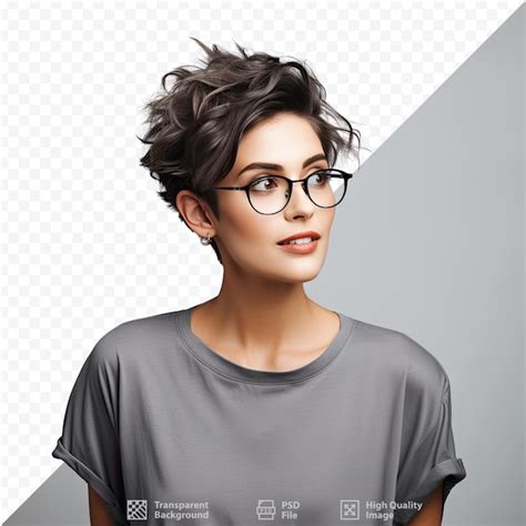 Premium PSD A Woman With Glasses And A T Shirt That Says The Word