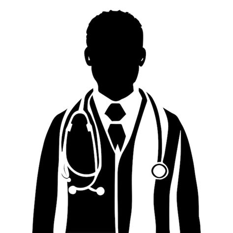 Premium Vector A Doctor Face Vector Silhouette